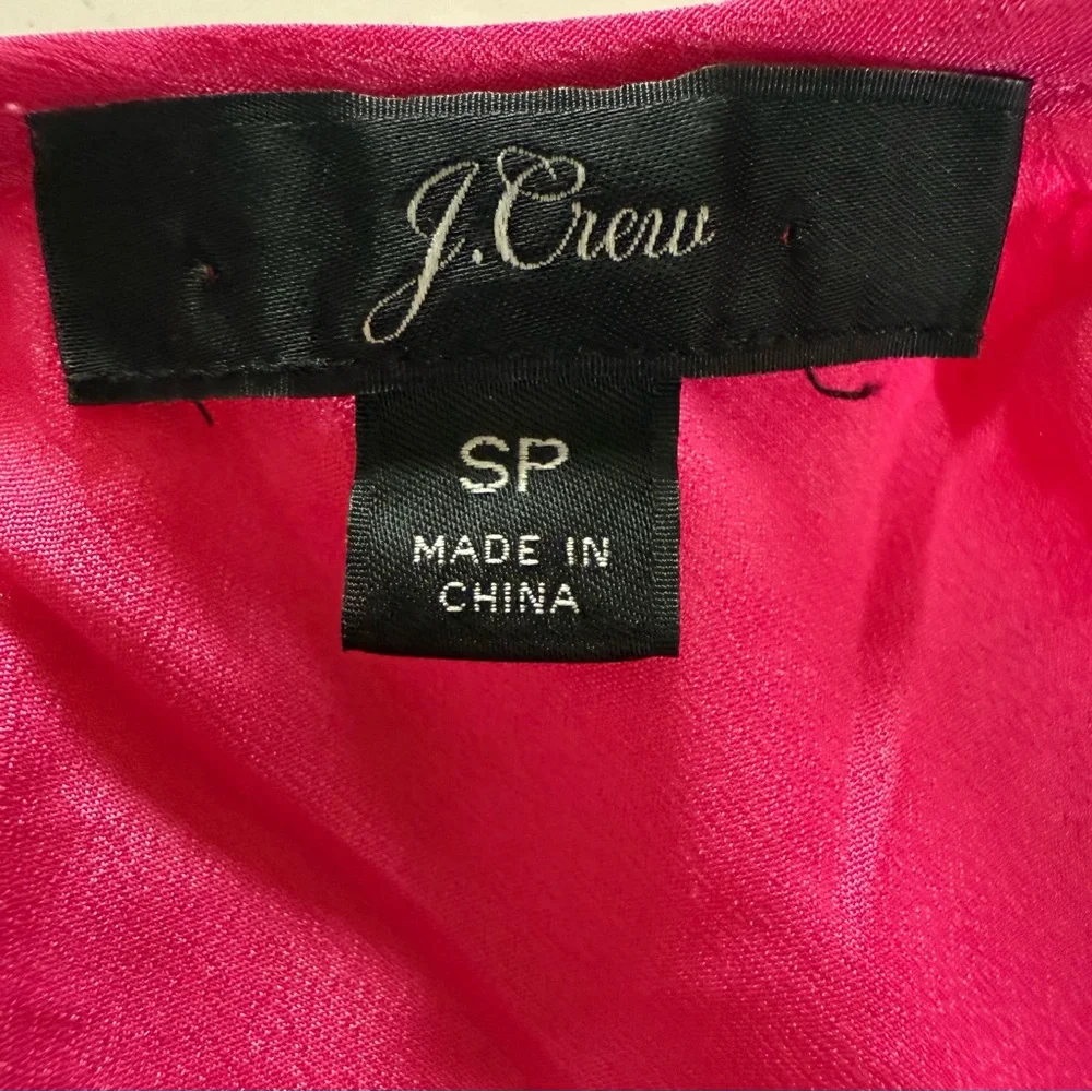 J Crew Short Sleeve Lace Top Lined Blouse Pink Small Petite Pink Flutter Sleeves